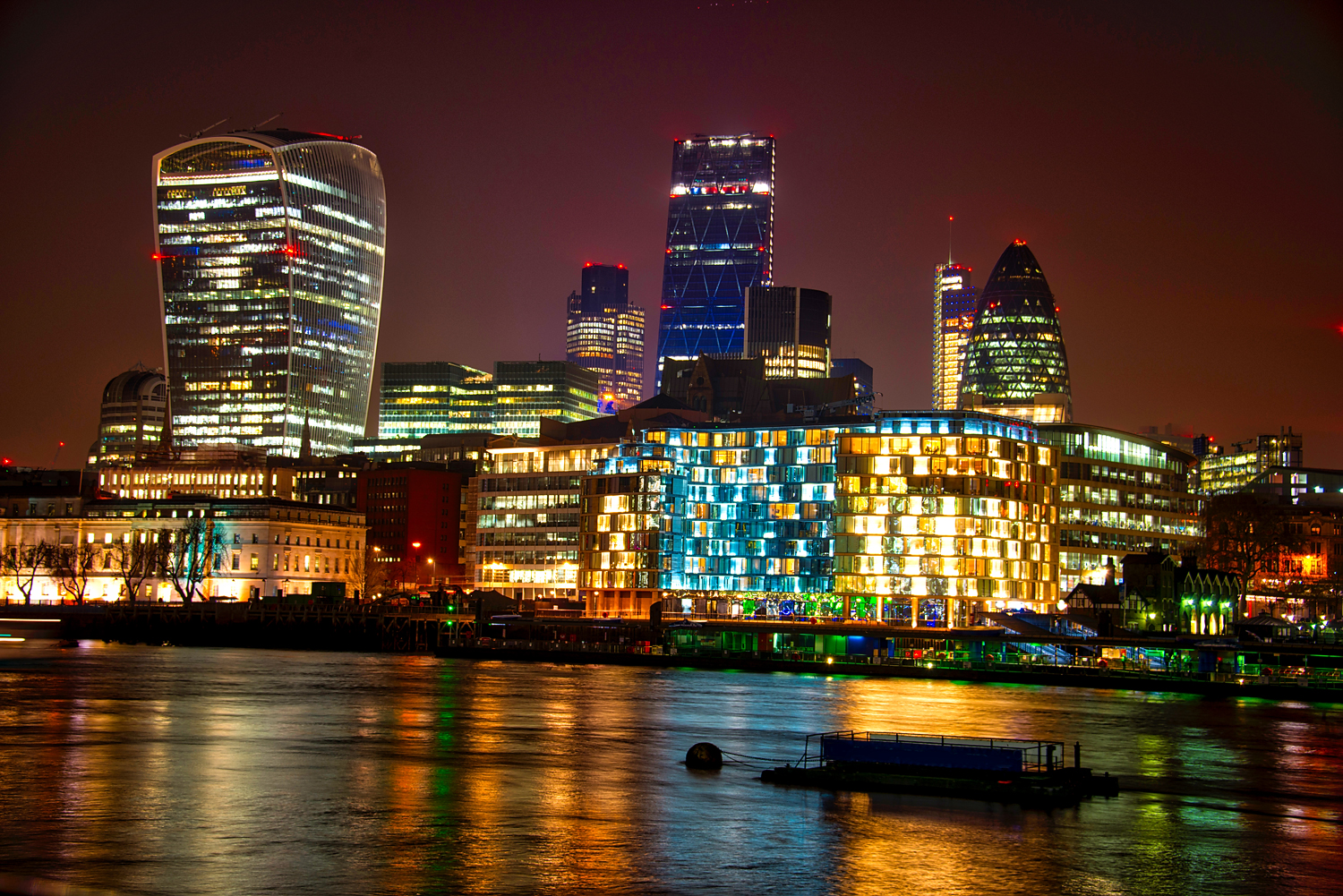 The City and Thames - A Colour Photograph available in various sizes.